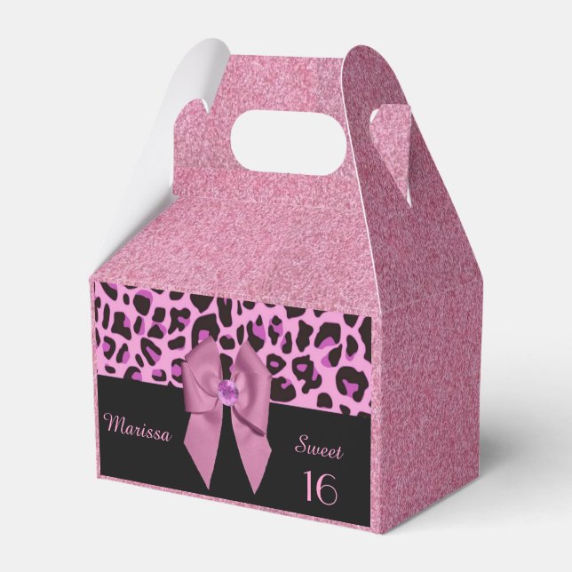 Ballotins Empreinte de léopard avec Bow rose et Parties scin (Verso)