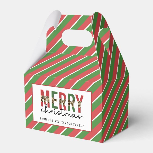 Ballotins Empreinte de léopard de Noël moderne Red Green Str (Verso)