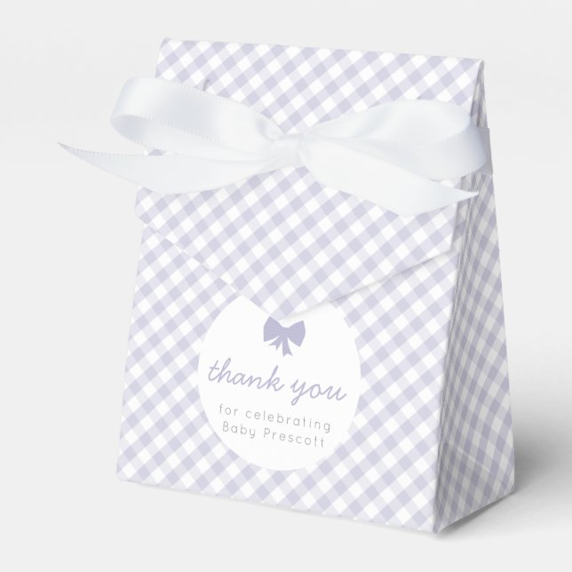 Ballotins En vichy fille violet baby shower ballotin arc (Verso)