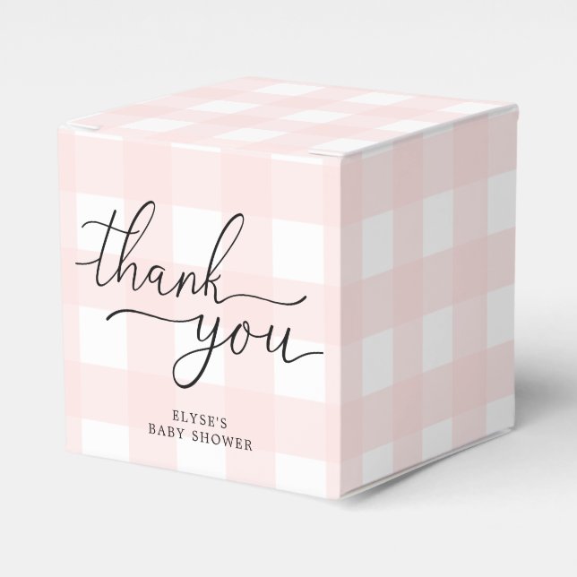 Ballotins En vichy rose Ballotin d'anniversaire Merci (Verso)