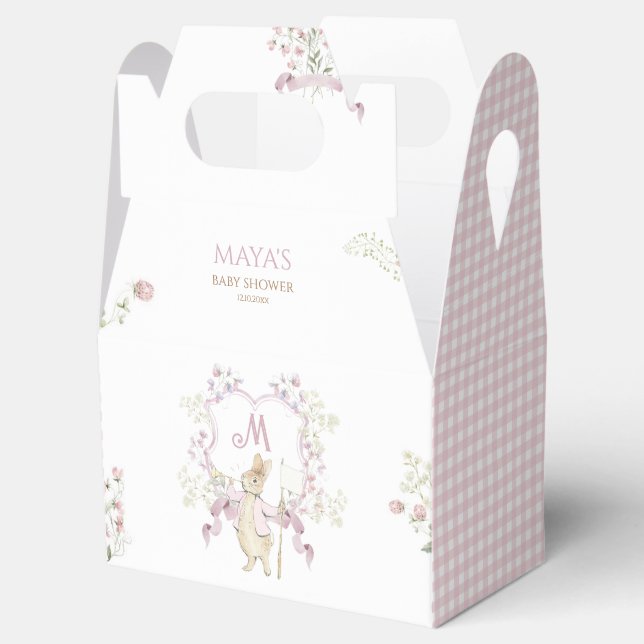 Ballotins En vichy rose Monogramme Pierre le Baby shower lap (Ouvert)