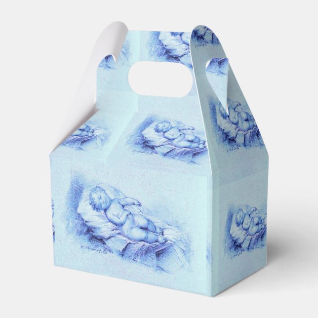 BALLOTINS ENFANT DORMIER, BABY SHOWER DE GARÇON BLEU (Arrière)