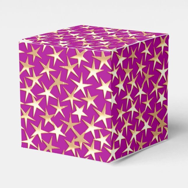 Ballotins Étoiles dorées sur fond violet améthyste (Verso)