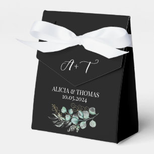 Ballotins Eucalyptus Green Black Botanical Initiales Mariage