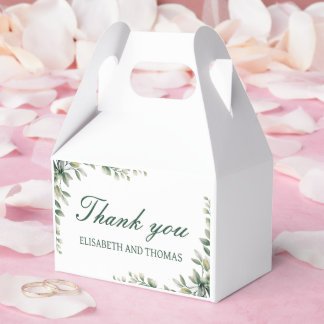 Ballotins Eucalyptus leaves botanical wedding favour box 