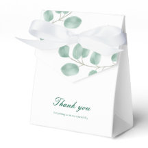 Eucalyptus Moderne Mariage Favor Boîte Cadeau Merc