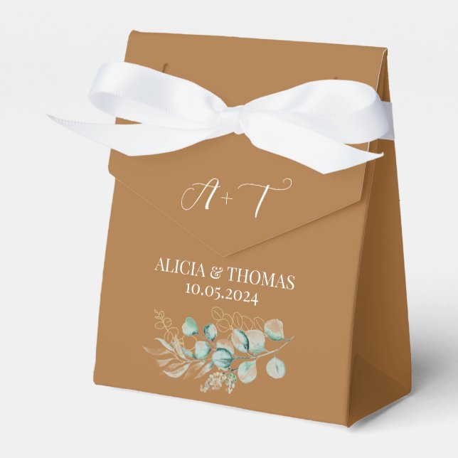 Ballotins Eucalyptus Terracotta Initiale Mariage (Verso)