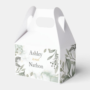 Ballotins Eucalyptus vert & or aquarelle Mariage