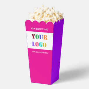 Ballotins Exemple de boîte de pop-corn d'entreprise avec log
