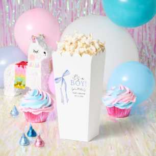 Ballotins Faire-part de Baby Shower avec un Nœud Bleu, Invit