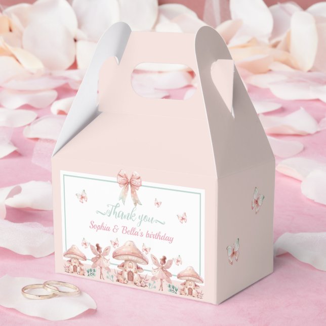 Ballotins Fairy Girls Mushroom House Ribbon Twins Anniversai (Mariage)