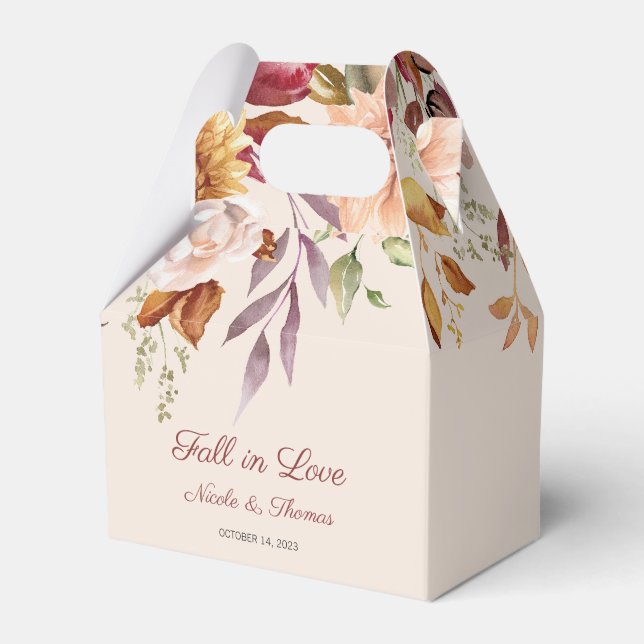 Ballotins Fall in Love Wedding Favor Box, Mariage d'automne (Verso)