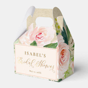 Ballotins Fard Rose Floral Aquarelle & Kraft Fête de Mariage