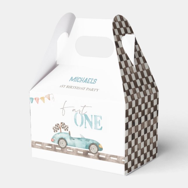 Ballotins Fast ONE Retro Race Car Ballotin d'anniversaire (Verso)