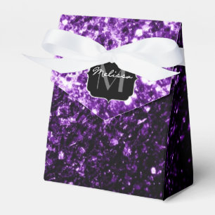 Ballotins Faux violet foncé paillettes brillantes Monogramme