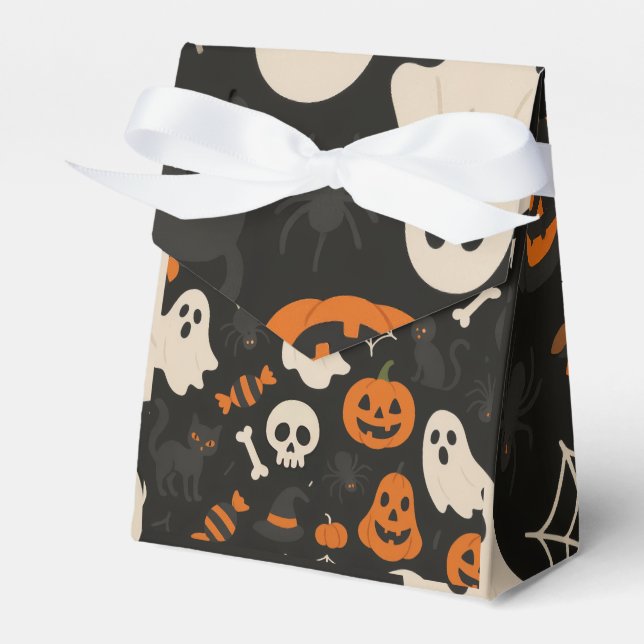 Ballotins Favor box with Halloween pattern image (Verso)
