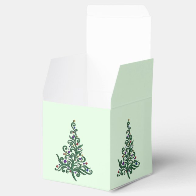 Ballotins Favoriser/Boîte Cadeau - Arbre de Vacances Vert Fl (Ouvert)