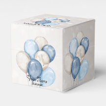 Fête aux ballons bleus et blancs aquarelle mignonn