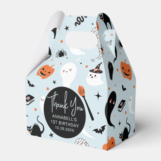 Ballotins Fête d'anniversaire de l'Halloween bleu (Verso)