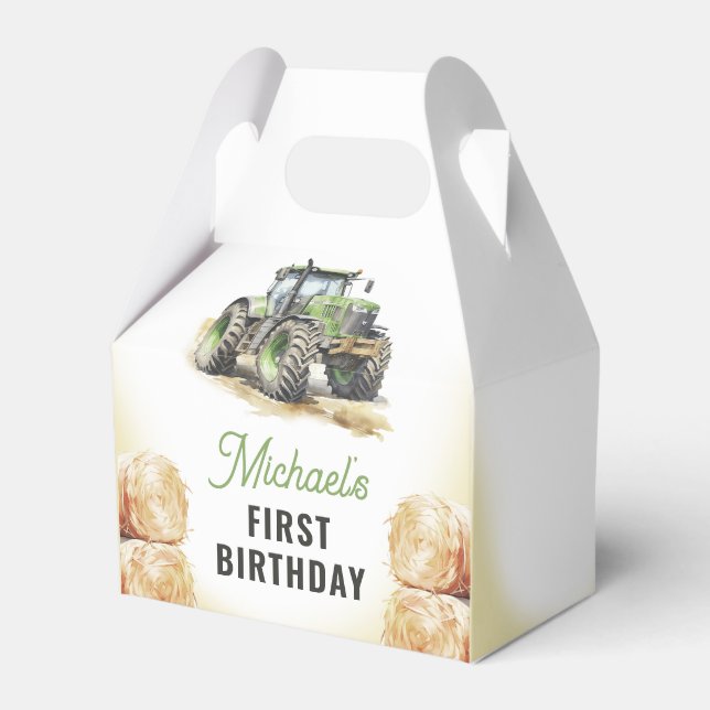 Ballotins Fête d'anniversaire du tracteur aquarelle (Verso)