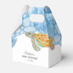 Ballotins Fête de bébé personnalisée Tortue marine Aquarelle