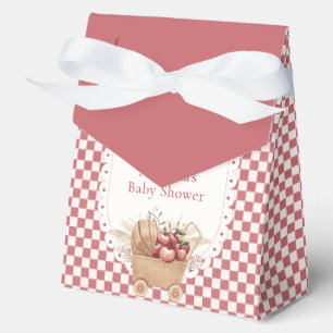 Ballotins Fête de bébé "Pommes à carreaux rouges Boho"