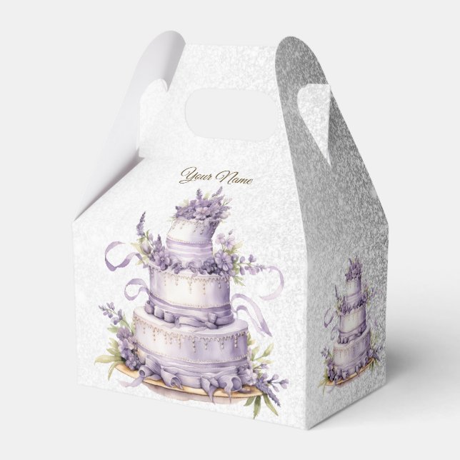 Ballotins Fête de gâteau Lavande Floral Aquarelle Élégante (Verso)