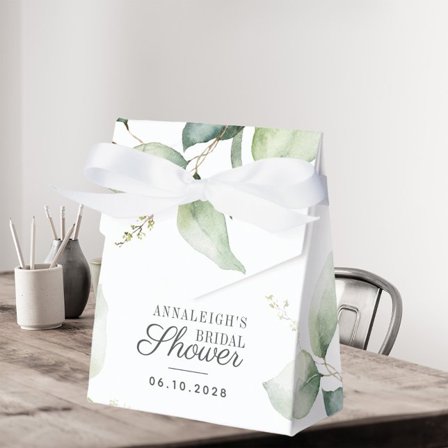 Ballotins Fête de mariage Eucalyptus Aquarelle Verdure (Bridal Shower Favor Box - Part of the Eucalyptus Wedding Collection)