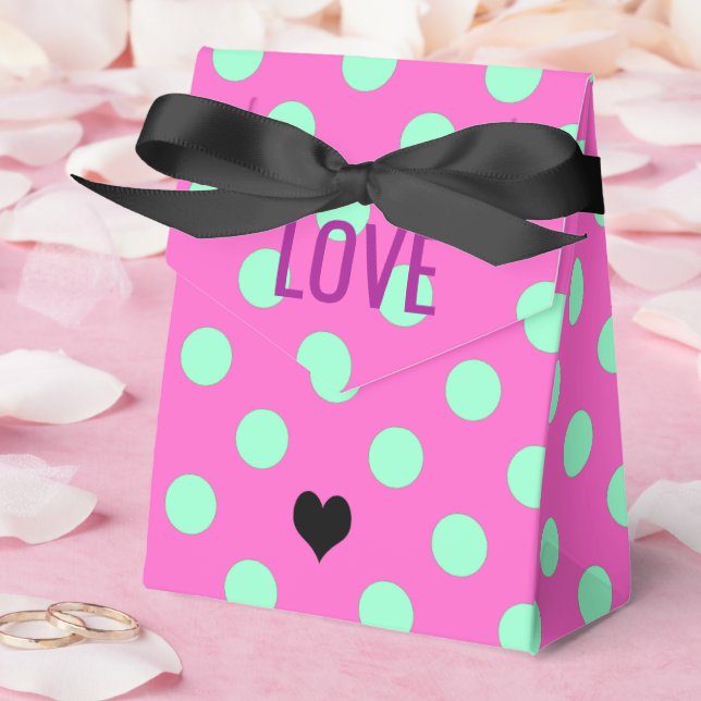 Ballotins Fête de mariage Love Pink & Mint Polka Dots (Mariage)