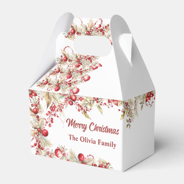 Ballotins Fête de Noël Floral Favoriser Box (Verso)