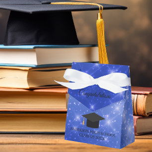 Ballotins Fête de remise de diplôme Chic Bleu Pailleté Perso