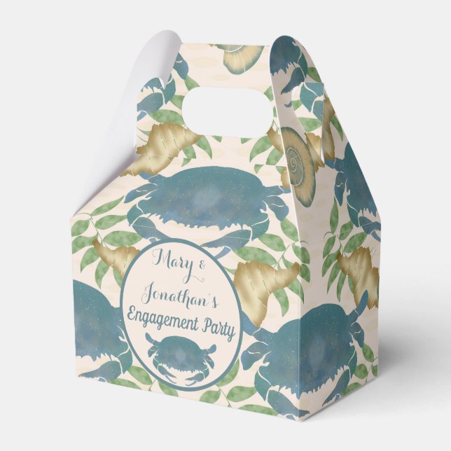 Ballotins Fête des Crabes - Crabes Bleus Aquarelle, Fiançail (Verso)