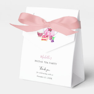 Ballotins Fête des mariées aquarelle Tea Party Merci rose