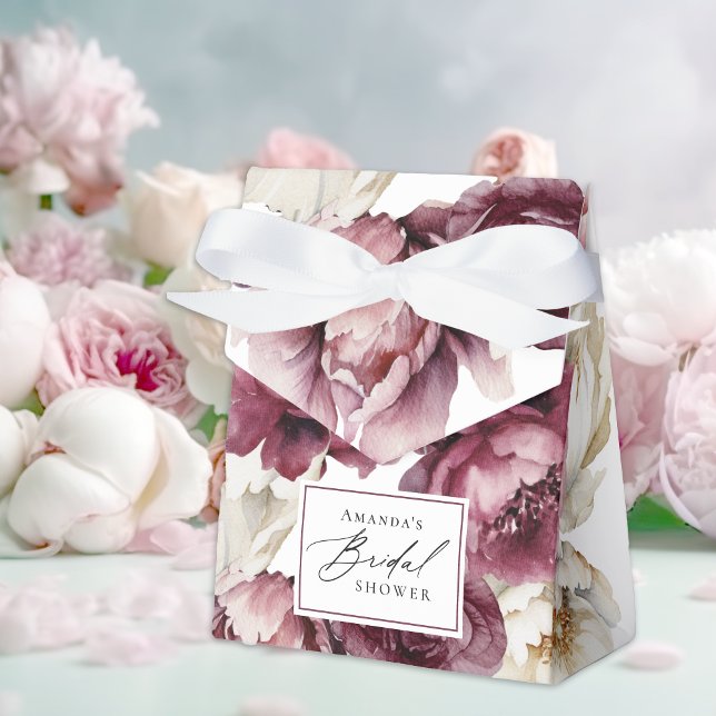 Ballotins Fête des mariées d'abondance florale rustique (A beautiful favor box for a fall bridal shower!)