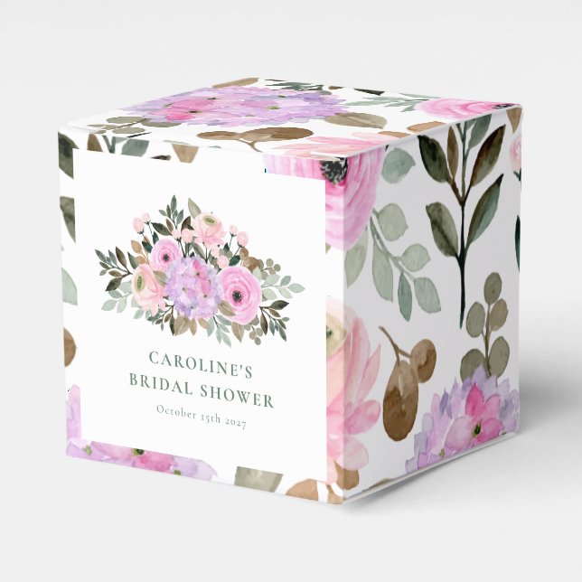 Ballotins Fête des mariées d'aquarelle florale lavande perso (Verso)