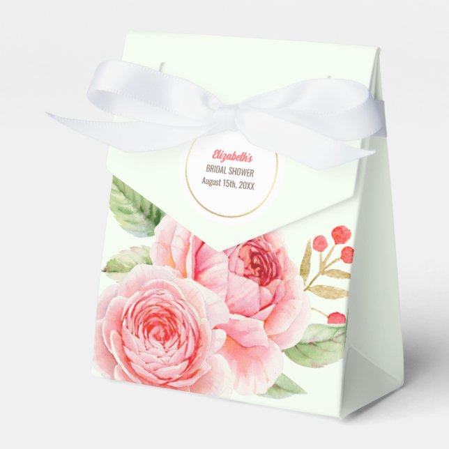 Ballotins Fête des mariées de design Rose d'aquarelle Ballot (Verso)