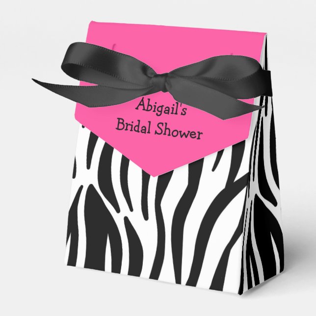 Ballotins Fête des mariées d'impression rose Zebra personnal (Verso)
