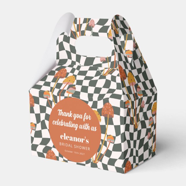Ballotins Fête des mariées personnalisée du champignon Retro (Verso)
