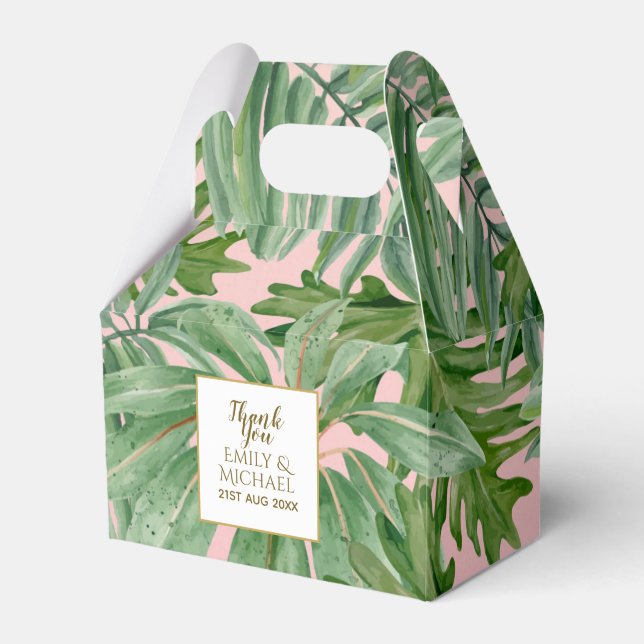 Ballotins Feuille de palmier tropicale personnalisée rose ve (Verso)