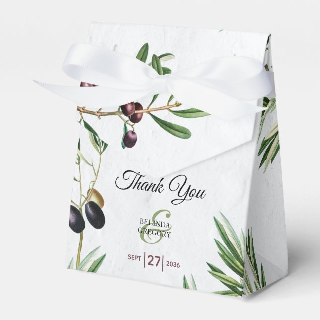 Ballotins Feuille d'olive méditerranéen grec Mariage de l'îl (Verso)