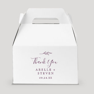 Ballotins Feuille minimale Eggplant Purple Merci Mariage