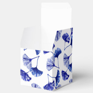 Ballotins Feuilles de gingko bleu et blanc