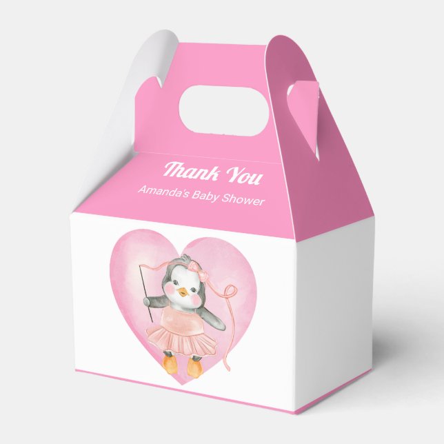 Ballotins Fille Baby shower Pink Pingouin animal (Verso)