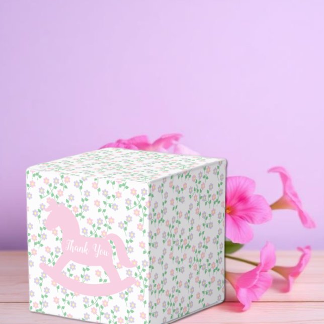 Ballotins Fille de Baby Shower Cheval à Bascule Rose (Créateur téléchargé)