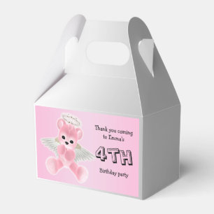 Ballotins Fille Ourson Ange Rose 4ème Anniversaire