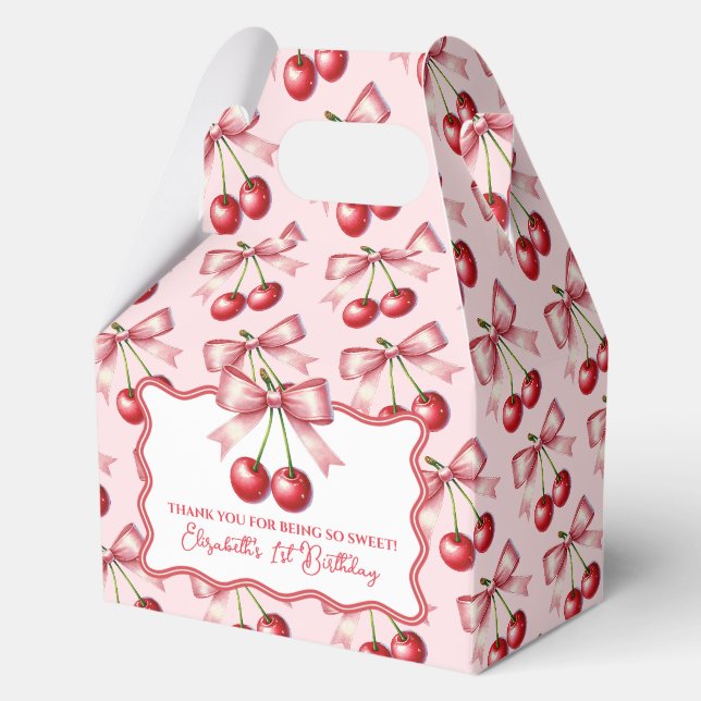 Ballotins Fille rose Coquette rouge Cherry premier anniversa (Recto)
