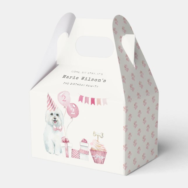 Ballotins Filles mignonnes Roses Fête Chien Chien Robe N'Imp (Verso)