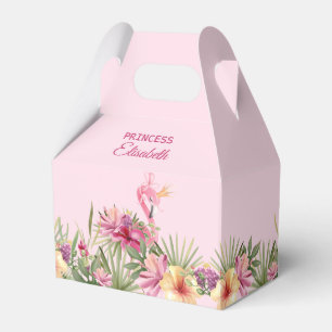 Ballotins Flamant rose dans les fleurs tropicales