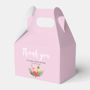 Ballotins Flamant rose Tropical C'est une fille Baby shower