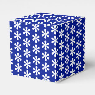 Ballotins Flèches de neige blanche motif bleu cobalt